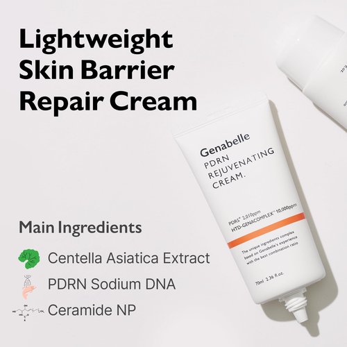 Genabelle PDRN Rejuvenating Cream - Lightweight Moisturizer with Original PDRN, CICA, Hyaluronic Acid - Nourishing, Hydrating, and Soothing Formula - 2.36 fl.oz
