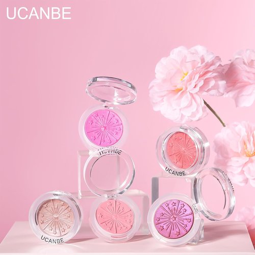 UCANBE Baked Blush Palette - Seamless Silky Blendable Powder for Natural Glow, 02 Coral