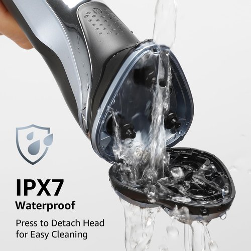 GDKLXL Rechargeable Electric Razor for Men: IPX7 Waterproof Shaver - 4D Flex Precision Blades with Pop-Up Trimmer - 1.5H Fast Charge - Gentle on Sensitive Skin, Travel-Friendly