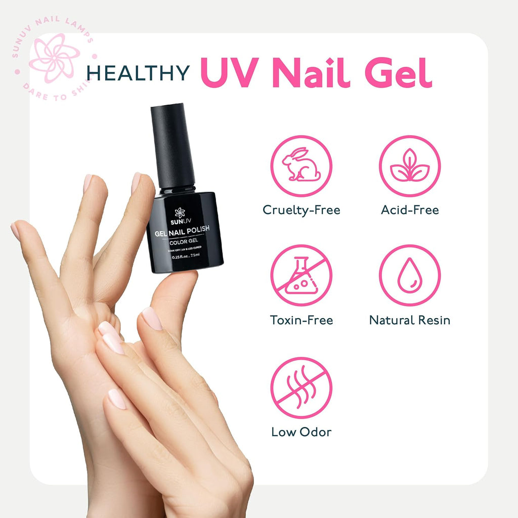 SUNUV Gel Nail Polish Kit - 23 Pcs with UV Light | 12 Vibrant Colors, Base & Top Coat, Perfect Home Salon Gift for Women & Teens