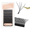 NATUHANA Eyelash Extensions 0.07 C Curl 8-14mm WW Shaped Clover Classic Easy Fan Permanent Volume Lash Extensions Automatic Blooming Flower Lash,Professional for Lash Techs(Double 4D,0.07-C,8-14Mix)