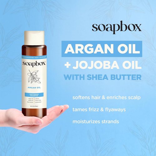 Soapbox Argan Oil Conditioner - Sulfate-Free, Paraben-Free, Vegan | 33.8 Ounces, Color Safe Formula