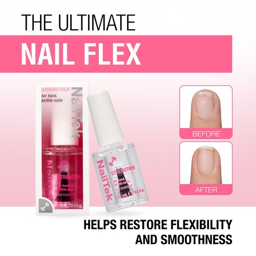 Nail Tek Nail Strengthener Formula 3 – Strengthening Nail-Polish Treatment for Hard, Dry, Brittle Nails, 0.5 fl oz