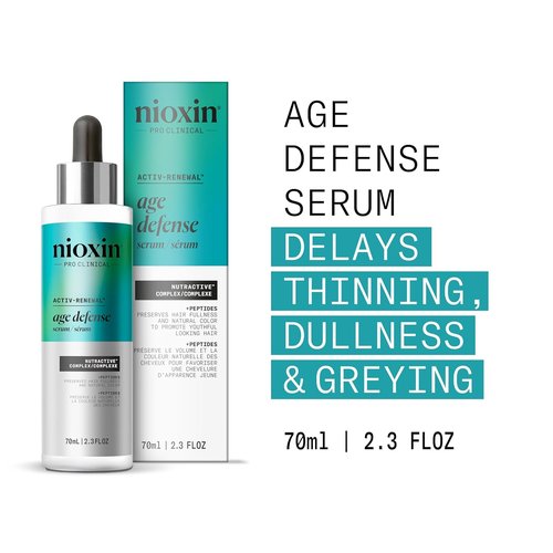 Nioxin Age Defense Anti-Aging Hair Serum - Leave-In Scalp Treatment with Peptides | 2.3 Fl Oz | 70mL
