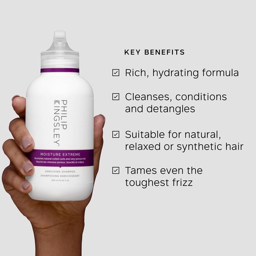 PHILIP KINGSLEY | Moisture Extreme Shampoo | Hydrating Formula for Curly, Dry Hair | 8.4oz