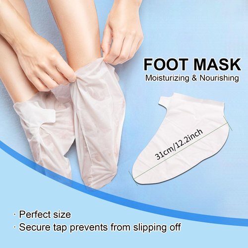 Hand and Foot Mask Set, 3pk Foot Mask & 3pk Hand Mask for Dry Cracked Hand Heel, Glove & Socks with Nicotinamide + Shea Butter + Goat Milk