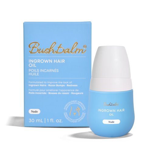 Bushbalm Ingrown Hair Oil - Helps Prevent and Repair Skin from Ingrown Hairs, Razor Burn & Underarm Bumps - Soothe Skin from Post Shave Itchiness, Irritation and Redness, 30 ml - Nude Oil