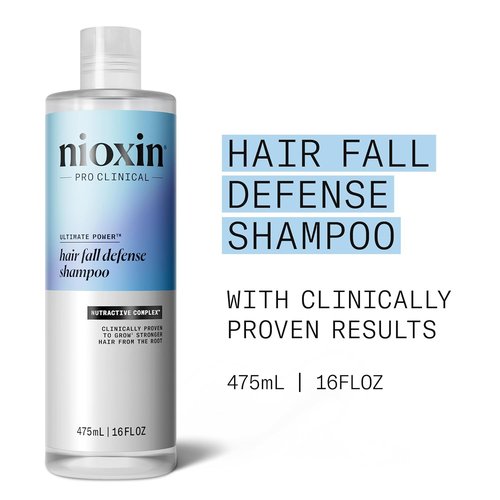 Nioxin Hair Fall Defense Shampoo - Activates Hair Follicles for Less Hair Loss | With Lauric Acid & Caffeine