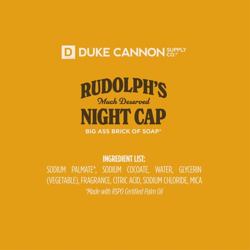 Duke Cannon Supply Co. Big Brick of Soap Bar for Men Holiday Edition - Rudolph's Much Deserved Night Cap (Cinnamon and Antique Wood Scent), 10 oz. (3 Pack)