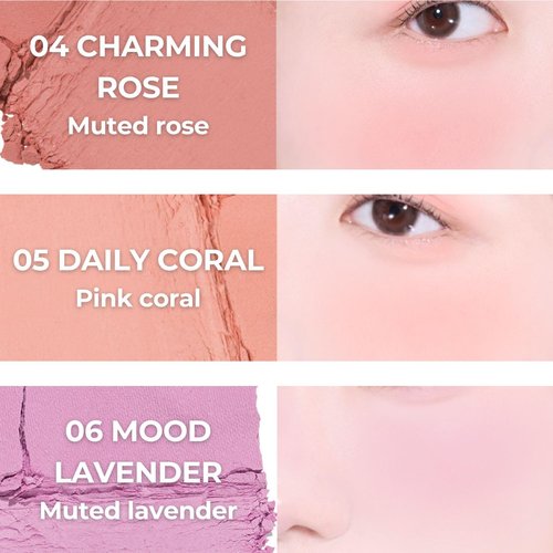ABOUT TONE Fluffy Wear Blusher - Soft Matte Pressed Powder Cheek Blush | Blendable Vegan Makeup in Mood Lavender