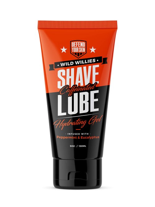 Premium and Hydrating Shaving Gel, Shave Lube by Wild Willies - Formulated with Caffeine, Calming Jojoba Oil & Cooling Eucalyptus Oil to Reduce Redness, Fight Nicks, Cuts, and Razor Burns