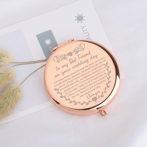 UJIMS to My Best Friend on Your Wedding Day Gifts for Bride Best Friend - Makeup Mirror Wedding Gift
