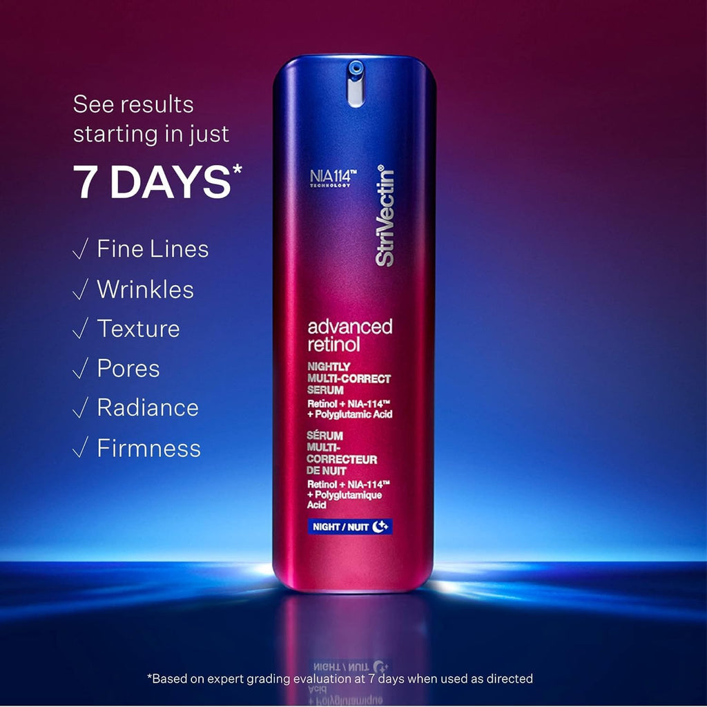 StriVectin Advanced Retinol Eye Cream - Multi-Action SPF 30 & Vitamin C Moisturizer | Nightly Serum Set