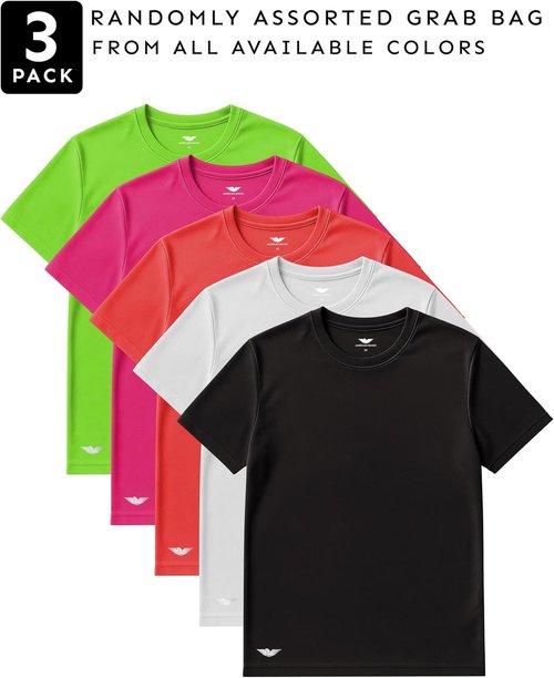 American Heaven Men's Short Sleeve Workout Crew Neck T-Shirts - Dry Fit Athletic Gym Tops | Multi-Color Packs