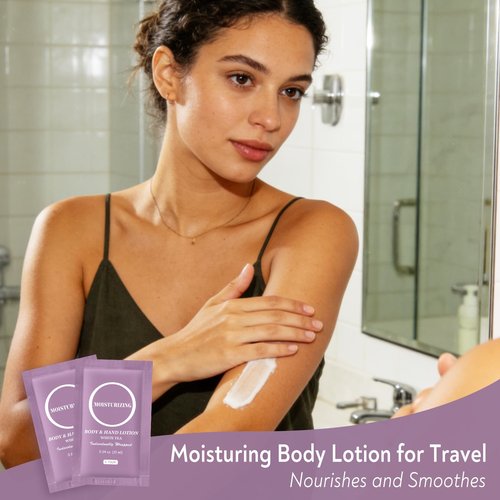 Travel Body Lotion, Individually Wrapped Hand Cream Lotion Bulk, Nourishing Extra Dry Skin Mini Small Packet Size Shower Moisturizer Lotion Toiletries for Travel, Hotel Homeless 0.34 oz (Pack of 30)