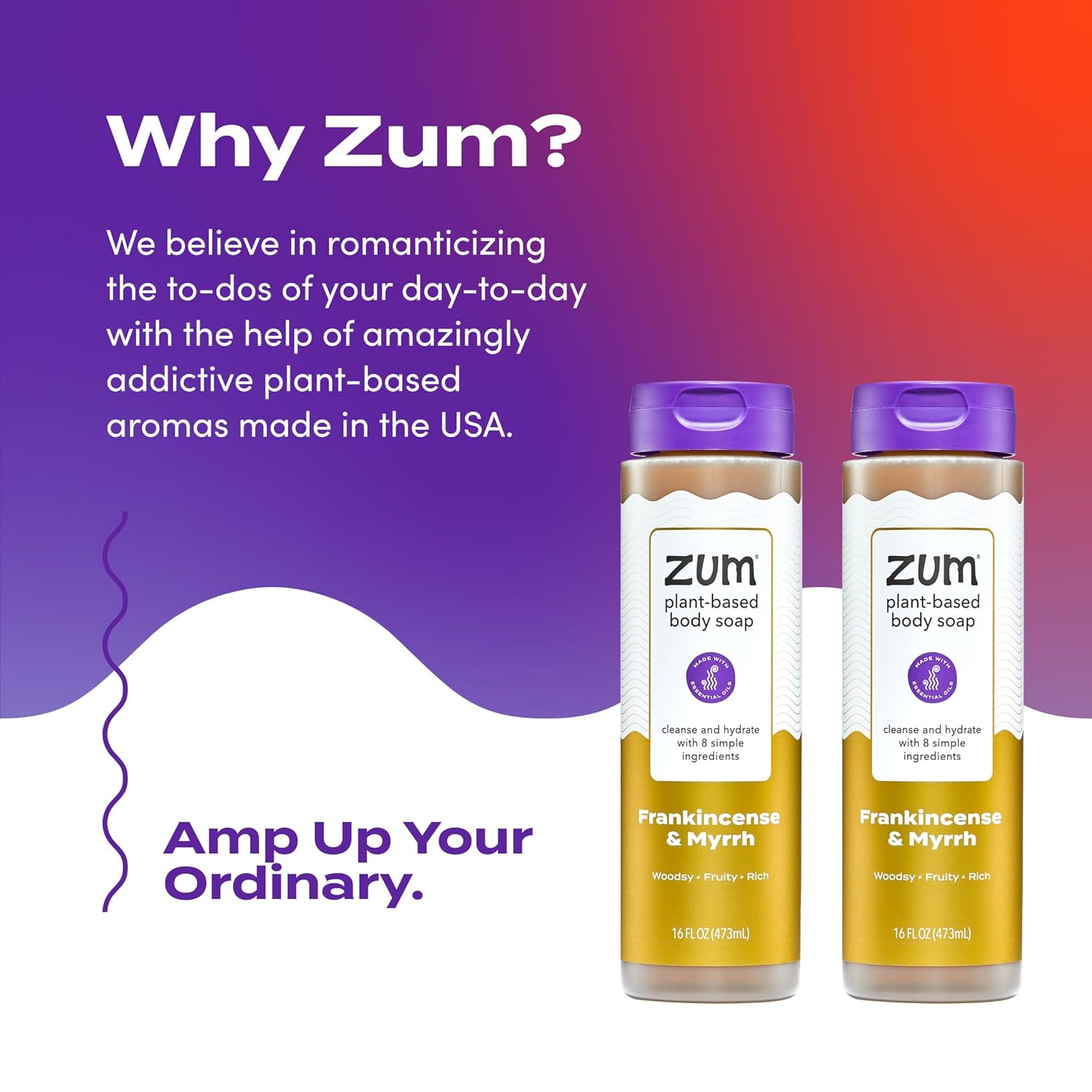 Zum Body Soap - Frankincense & Myrrh Scent - 16 Fl Oz | 2 Pack for Luxurious Skin Care