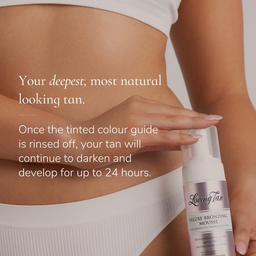 Loving Tan Deluxe Bronzing Mousse - Streak Free, Natural looking, Professional Strength Sunless Tanner - Up to 5 Self Tan Applications per Bottle, Cruelty Free (Mini Kit (Medium))