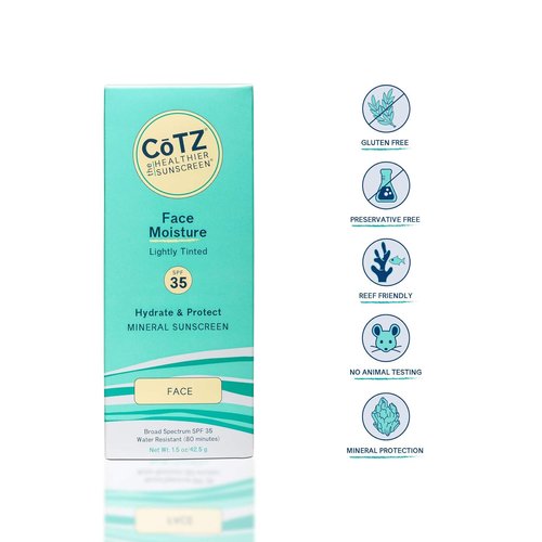 CoTZ Face Moisture Tinted Mineral Sunscreen - Broad Spectrum SPF 35 | 1.5 oz (42.5 g)