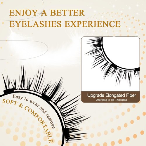 Ginani Magnetic Lashes,Magnetic Eyelashes with Applicator for Valentine's Day,No Glue Needed Reusable Magnet Eyelashes Kit for Use(Simple)