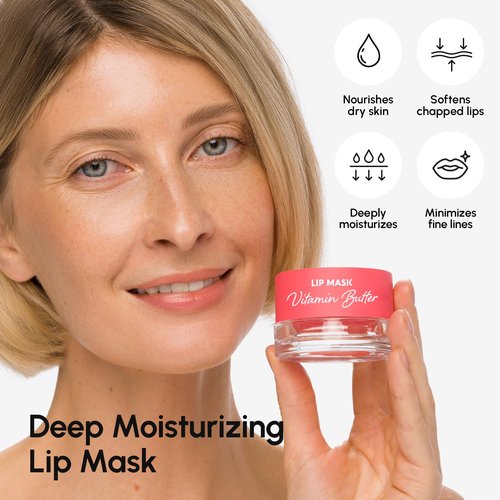 Maree Lip Mask Overnight - Hydrating Lip Butter Balm with Hyaluronic Acid & Collagen - Repair Dry Lips