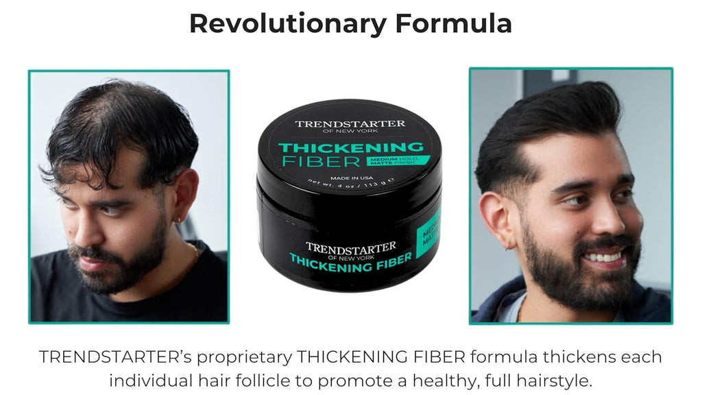 TRENDSTARTER Thickening Fiber Pomade - Medium Hold, Matte Finish - 4oz Water-Based Styling Clay