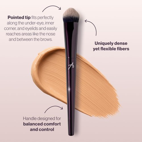 Anisa Beauty Conceal & Correct Makeup Brush | Professional Angled Concealer & Corrector Brush for Under-Eye and Targeted Coverage with Soft Vegan Fibers