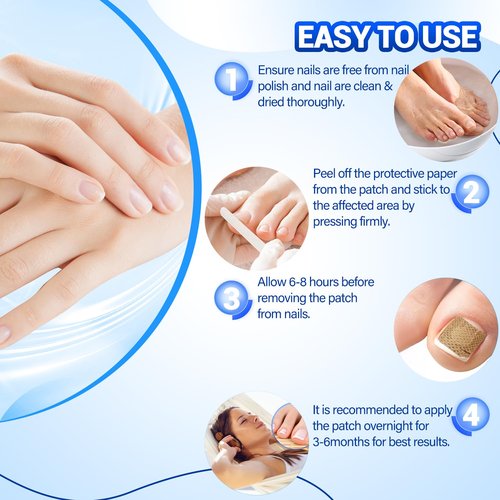 Skiennix Toenail Fungus Treatment - 50 Extra Strength Hydrogel Nail Patches for Overnight Repair