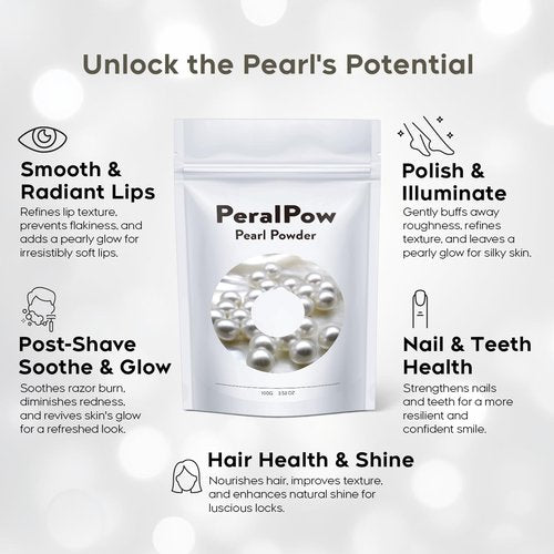 Peralpow Pearl Powder Organic, 100g 100% Natural DIY Skincare, Anti-Aging, Minimizes Pores, Soothes (3.52oz)