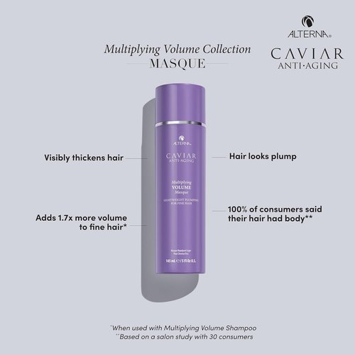 Alterna CAVIAR Anti-Aging Volume Masque - Lightweight Hydrating Hair Mask for Fine Hair | 5 Fl Oz | Adds Shine & Body