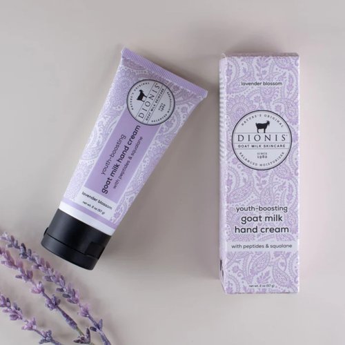 Dionis Goat Milk Lavender Blossom Youth Boosting Hand Cream with Peptides and Squalane 2oz (Pack of 1)