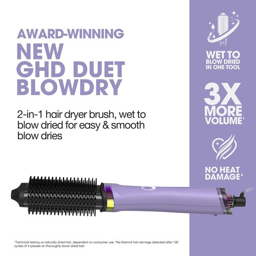 GHD Duet Blowdry Hair Dryer Brush - Wet to Blow Dried with No Heat Damage | 3X Volume & 50% More Shine