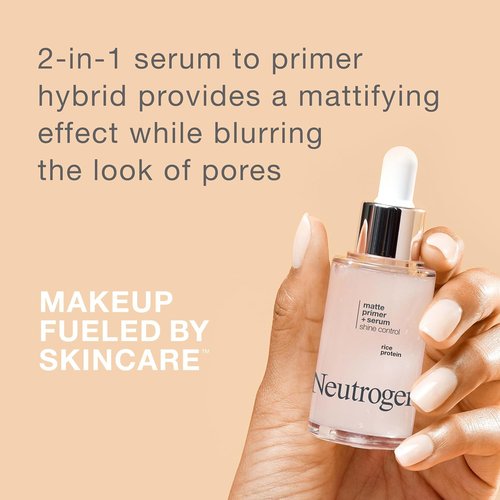 Neutrogena Shine Control Matte Booster - Skin-Mattifying Primer & Serum with Rice Protein | 1.0 fl. oz