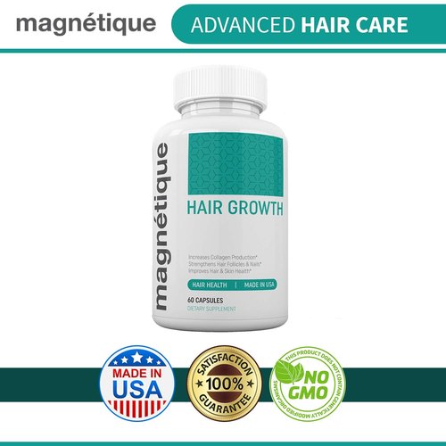 Magnetique Hair Growth -Promotes Stronger, Longer, Healthier Hair - GMO Free with Natural Ingredients