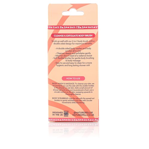 Nature Spell Silicone Body Scrubber, Dual-Sided Exfoliator & Cleansing Brush, Waterproof