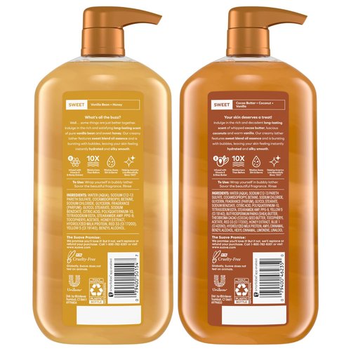 Suave Body Wash Variety Bundle – Milk & Honey 2-Pack & Cocoa Butter Shea, Gentle & Moisturizing Body Washes with Vitamin E, 30 Oz Ea (3 Piece Set)