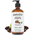 PURA D'OR 16.9 Oz Organic Jojoba Oil (GLASS BOTTLE) USDA Certified - 100% Pure & Natural Moisturizer - Cold Pressed, Unrefined, Hexane Free Base Carrier Oil For DIY Skin Care, Hair, Face & Nails