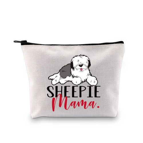 G2TUP Old English Sheepdog Lover Gift - Sheepie Mom Makeup Bag, Dog Owner Zipper Travel Bag (Sheepie Mom MB)