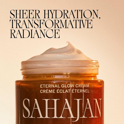 Sahajan Eternal Glow Cream with Vitamin C, Bakuchiol, Ceramides + Saffron | Clinically-Proven Clean Ayurvedic Lightweight Moisturizer | Moisture Barrier, Fine Lines & Wrinkles | 1.7 oz