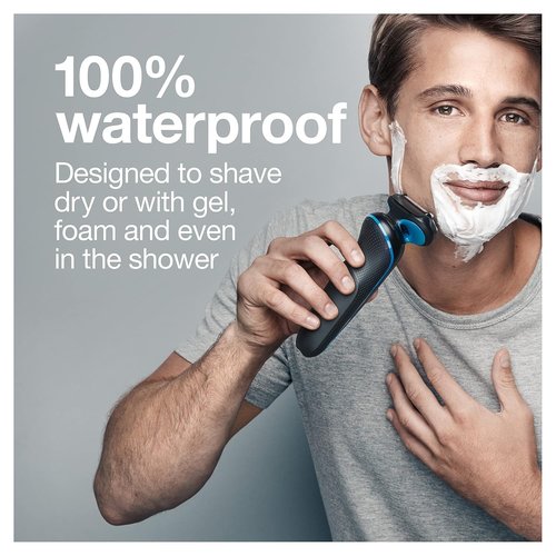 Braun Series 5 5049cs Electric Shaver - Cordless Wet & Dry Face Shaver with Beard Trimmer, Blue
