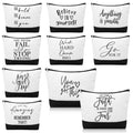 Sanwuta 10pcs Employee Appreciation Gifts for Women Inspirational Makeup Bags with Zipper Thank You Cosmetic Bags Gift for Coworkers Volunteer Mother's Day (Classic)