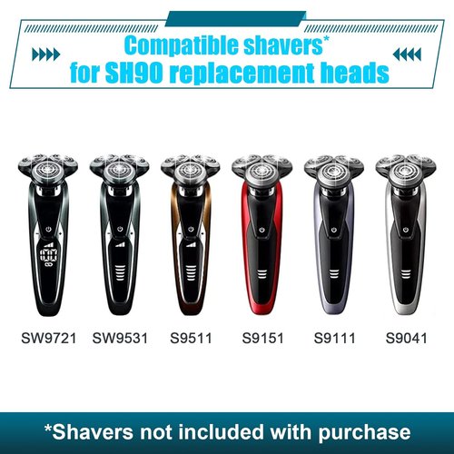 Philips Norelco SH90 Replacement Heads - Upgraded Double Blades for Series 9000/8000 | 9 Pack