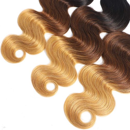 1B/4/27 Bundles Ombre Brazilian Human Hair Body Wave One Bundle 16inch 1B/4/27 Ombre Brazilian Virgin Human Hair Body Wave Weave Bundle Extension Three Tone