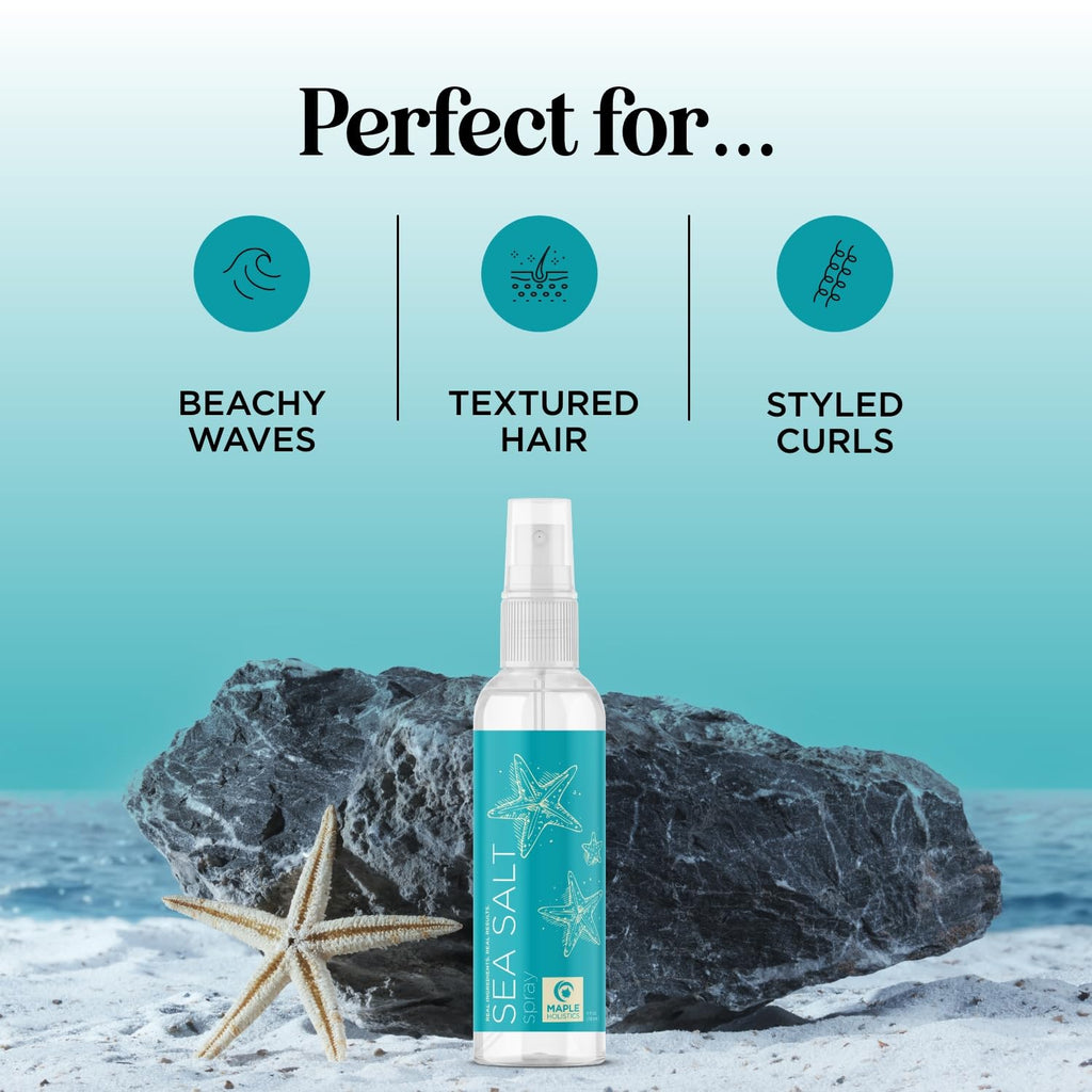 Volumizing Sea Salt Spray - Texturizing Beach Waves Hair Mist with Argan Oil & Sea Kelp | Non-Sticky Styling for Men & Women