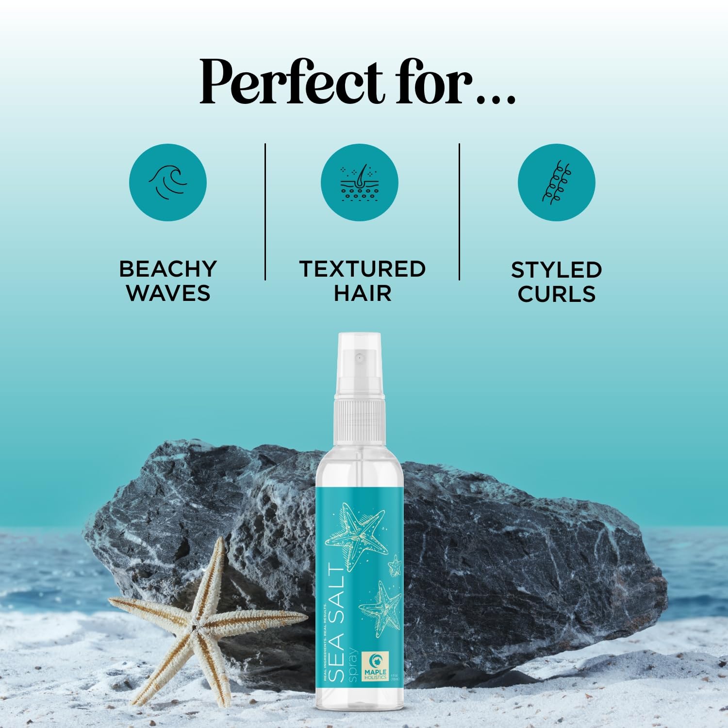 Volumizing Sea Salt Spray - Texturizing Beach Waves Hair Mist with Argan Oil & Sea Kelp | Non-Sticky Styling for Men & Women