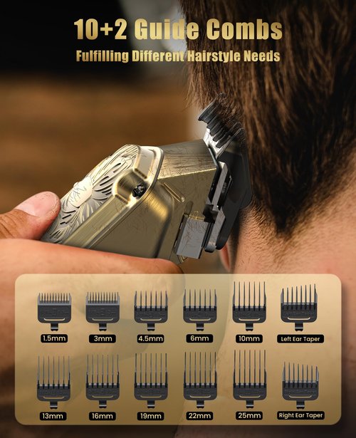 Jack & Rose Cordless Hair Clippers, Mens Hair Clippers, Wireless Clippers for Men, Barber kit Professional Clippers for Men