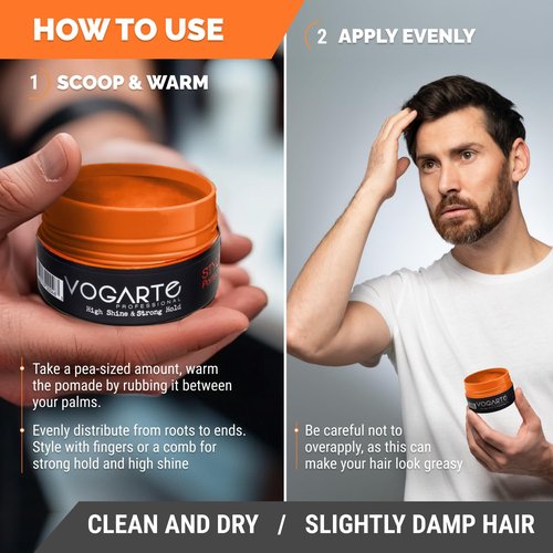 **Regine Switzerland Hair Styling Pomade - Strong Hold & Medium Shine, Water-Based, 3.52 oz**