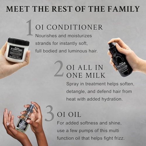 Davines OI Shampoo - Nourishing Formula for All Hair Types | Achieve Shine, Volume & Silky Smoothness