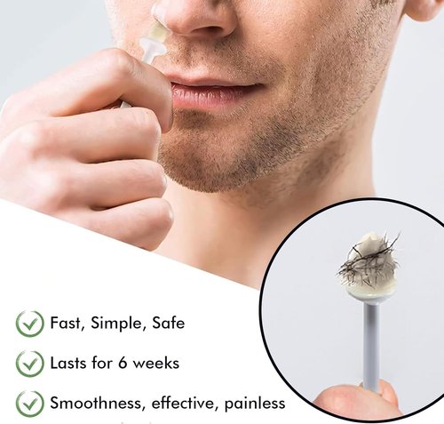 Nose Wax Kit, 120g Wax Beads, Nose Hair Wax for Men and Women, 15-20 Uses Painless Nasal & Ear Hair Removal With 40 Applicators, Wooden Sticks, Balm Wipes and Moustache Guards | Lasts up to 5 Weeks