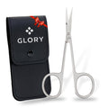 Glory Professional 4” Arrow Point Precision Scissors – Small Stainless Steel Beauty & Craft Shears for Cuticles, Nails, Eyebrows, Eyelashes, Nose & Ear Hair Grooming for Salon & Home Use