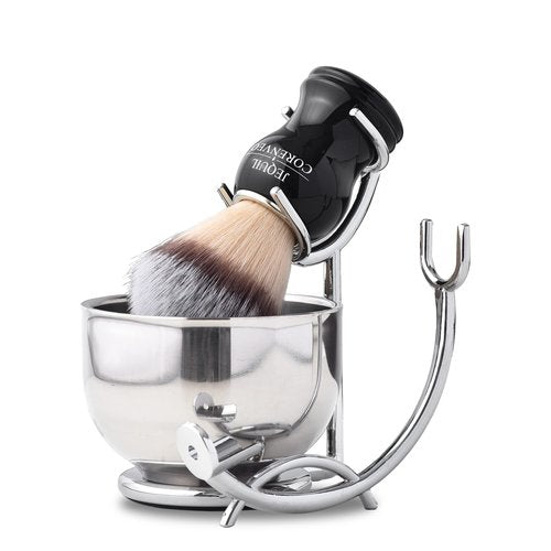 JEQUIL&CORENVEO Deluxe Shaving Kit for Men, 3pcs Shaving Set, Shaving Brush, Shaving Bowl, Razor & Brush Holder